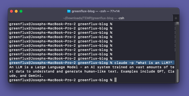 Running prompts from the terminal (non-interactive mode/headless)